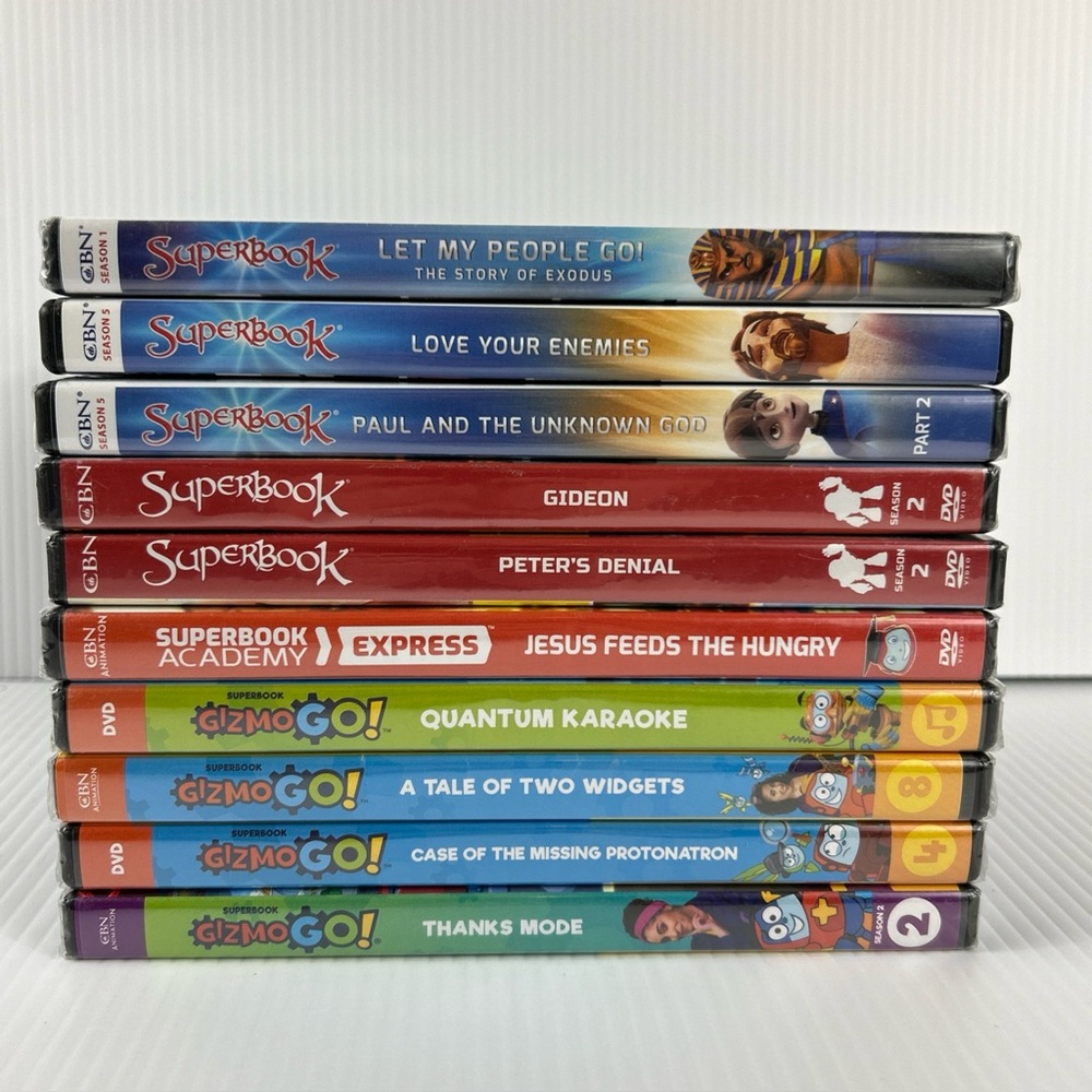 Superbook Dvd lot Gizmo Go! Academy Express Bible Story Faith CBN Animated